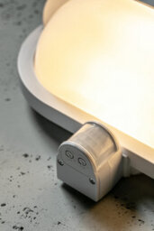 CGC Lighting Cgc Vespa White Oval Eyelid Bulkhead Outdoor Outside Wall Light With Pir Motion Sensor Security - thumbnail 2
