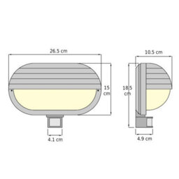 CGC Lighting Cgc Vespa White Oval Eyelid Bulkhead Outdoor Outside Wall Light With Pir Motion Sensor Security - thumbnail 4