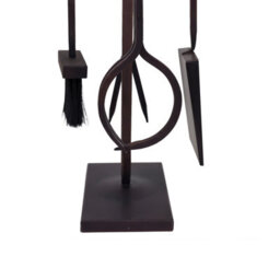 Charles Bentley Maple Fireside Companion Set Iron Black Traditional Black Tool Stand Tongs Poker - thumbnail 7