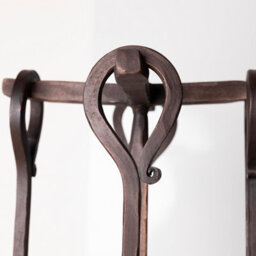 Charles Bentley Maple Fireside Companion Set Iron Black Traditional Black Tool Stand Tongs Poker - thumbnail 2