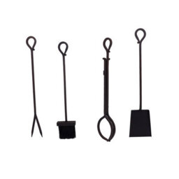 Charles Bentley Maple Fireside Companion Set Iron Black Traditional Black Tool Stand Tongs Poker - thumbnail 6