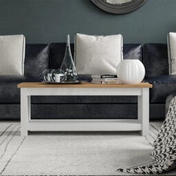 Coffee Table 1 Shelf Storage Mdf Living Room Modern Furniture White - thumbnail 3