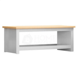 Coffee Table 1 Shelf Storage Mdf Living Room Modern Furniture White - thumbnail 6