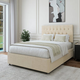Bedmaster Cream Luxury Velvet 4 Drawer Divan Base And Button Headboard Small Double - thumbnail 3