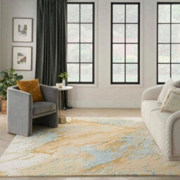 Prismatic Prs36 Sand Blue Wool Rug By Nourison-236Cm X 297Cm - thumbnail 1
