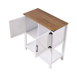 White 2 Door Sideboard Buffet Cabinet 80Cm Wide Freestanding Hallway Storage Cupboard - thumbnail 4