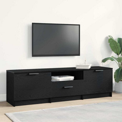 Walplus Tv Cabinet With Drawer Black 140 X 35 X 40 Cm Engineered Wood - image 1