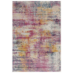 The Rug Edit Pink Multi Contemporary Muse Tribal Distressed Stripe Rug - thumbnail 2