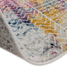 The Rug Edit Pink Multi Contemporary Muse Tribal Distressed Stripe Rug - thumbnail 6
