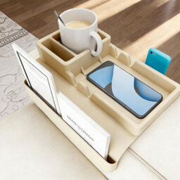 Large Capacity Sofa Armrest Organizers, Including Two Device Slots, Accessory Pockets, And Charging Ports - thumbnail 4