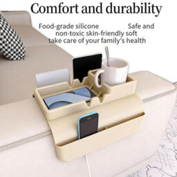 Large Capacity Sofa Armrest Organizers, Including Two Device Slots, Accessory Pockets, And Charging Ports - thumbnail 5