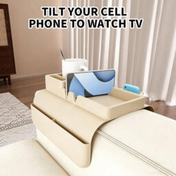 Large Capacity Sofa Armrest Organizers, Including Two Device Slots, Accessory Pockets, And Charging Ports - thumbnail 3