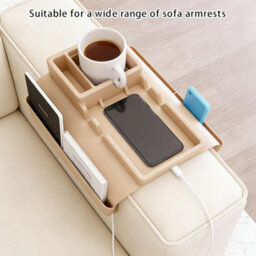 Large Capacity Sofa Armrest Organizers, Including Two Device Slots, Accessory Pockets, And Charging Ports - thumbnail 2