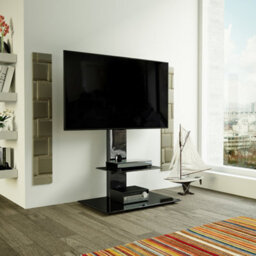 "Avf Lesina 70Cm Pedestal Tv Stand, For Tvs 32-65"" - Black" - thumbnail 1