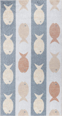 Livabliss Lillian-Kids Beige Orange Grey Yellow Washable Rug For Children's Rooms 80 X 150 Cm Easy Care, Non Shedding - image 1