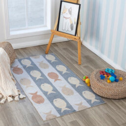 Livabliss Lillian-Kids Beige Orange Grey Yellow Washable Rug For Children's Rooms 80 X 150 Cm Easy Care, Non Shedding - thumbnail 2