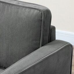 Wyld Haus Sono Vare Compact 2-Seater Corduroy Sofa Grey With Natural Wooden Legs L117 X D63 X H79 Cm - thumbnail 8