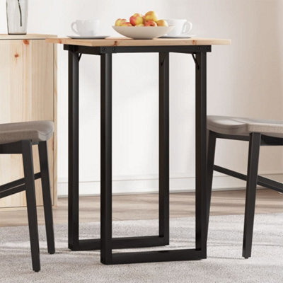 Berkfield Dining Table O-Frame 50X50X75 Cm Solid Wood Pine And Steel - image 1