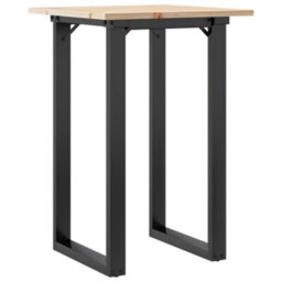 Berkfield Dining Table O-Frame 50X50X75 Cm Solid Wood Pine And Steel - thumbnail 2