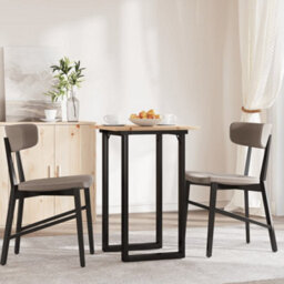Berkfield Dining Table O-Frame 50X50X75 Cm Solid Wood Pine And Steel - thumbnail 3