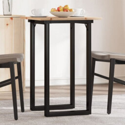 Berkfield Dining Table O-Frame 50X50X75 Cm Solid Wood Pine And Steel - thumbnail 1