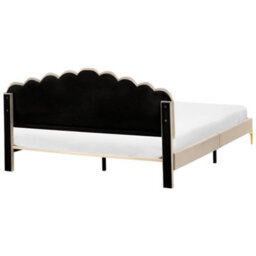 Beliani Bed Velvet Sauvian 180 X 200 Cm (Eu Super King) Taupe - thumbnail 6