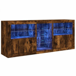 Berkfield Sideboard With Led Lights Smoked Oak 181.5X37X67 Cm - thumbnail 2
