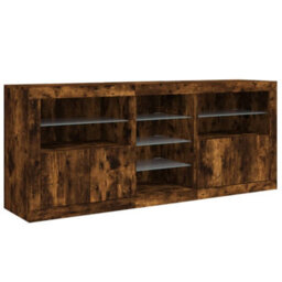 Berkfield Sideboard With Led Lights Smoked Oak 181.5X37X67 Cm - thumbnail 5