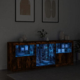 Berkfield Sideboard With Led Lights Smoked Oak 181.5X37X67 Cm - thumbnail 3