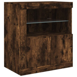 Berkfield Sideboard With Led Lights Smoked Oak 181.5X37X67 Cm - thumbnail 9