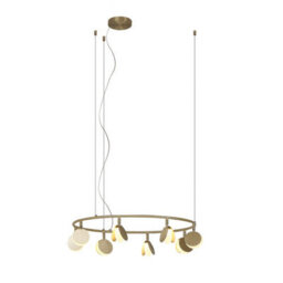 Luminosa Lighting Luminosa Shell 8 Light Pendant, Round, 40W Led, 3000K, 2120Lm, Gold, 3Yrs Warranty - thumbnail 1
