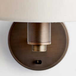 Anson Lighting Donovan Antique Bronze And Marble Faux Silk Shade 1 Light Wall Light - thumbnail 9