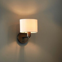 Anson Lighting Donovan Antique Bronze And Marble Faux Silk Shade 1 Light Wall Light - thumbnail 4