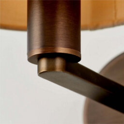 Anson Lighting Donovan Antique Bronze And Marble Faux Silk Shade 1 Light Wall Light - thumbnail 7