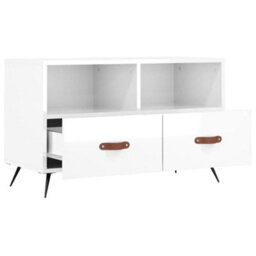 Walplus Tv Cabinet High Gloss White 80X36X50 Cm Engineered Wood - thumbnail 6
