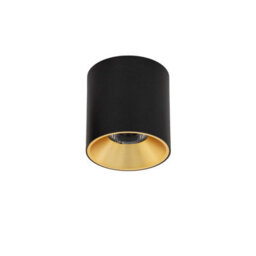 Luminosa Lighting Luminosa Altisma 9.5Cm Surface Mounted Downlight Matt Black, Gold Inside 3000K Warm White - thumbnail 2