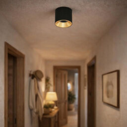 Luminosa Lighting Luminosa Altisma 9.5Cm Surface Mounted Downlight Matt Black, Gold Inside 3000K Warm White - thumbnail 5