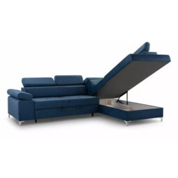 Madryt L-Shaped Corner Sofa Bed With Storage Pull Out Sleep Function Green Right Corner Side - thumbnail 4