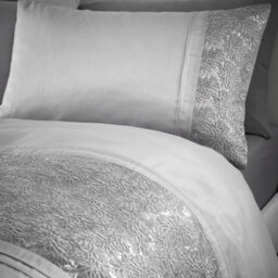 Portfolio Home Rouen Geometric Silver Double Bed Linen Bedding Duvet Cover Quilt Set - thumbnail 2