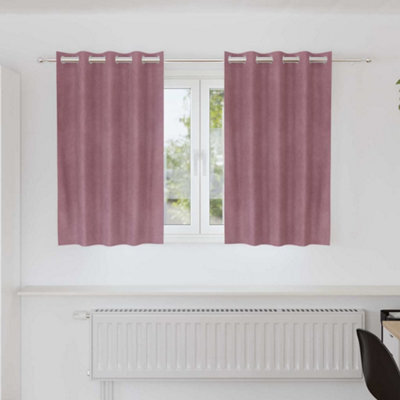 Berkfield Blackout Curtains With Eyelets 2 Pcs Dark Pink Velvet - image 1
