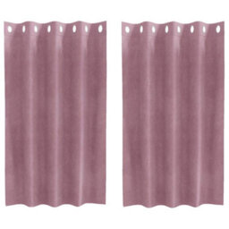 Berkfield Blackout Curtains With Eyelets 2 Pcs Dark Pink Velvet - thumbnail 2