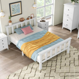Matteo Sturdy Single Bed Frame, White Solid Pine Wood, 3Ft 190X90Cm - thumbnail 3