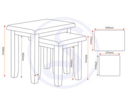 Seconique Windsor Nest Of 2 Tables Pebble Grey With Real Oak Tops Fully Assembled - thumbnail 7