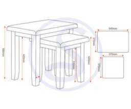 Seconique Windsor Nest Of 2 Tables Pebble Grey With Real Oak Tops Fully Assembled - thumbnail 4