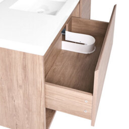Wyld And Coco Novahome Wall-Mounted Vanity Unit With Inbuilt Basin, Light Brown, 120 X 50 Cm - thumbnail 8