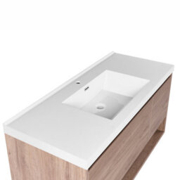 Wyld And Coco Novahome Wall-Mounted Vanity Unit With Inbuilt Basin, Light Brown, 120 X 50 Cm - thumbnail 7
