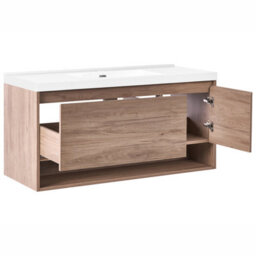 Wyld And Coco Novahome Wall-Mounted Vanity Unit With Inbuilt Basin, Light Brown, 120 X 50 Cm - thumbnail 5