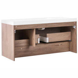 Wyld And Coco Novahome Wall-Mounted Vanity Unit With Inbuilt Basin, Light Brown, 120 X 50 Cm - thumbnail 6