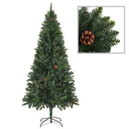 Berkfield Artificial Christmas Tree With Leds&ball Set Green 210 Cm - thumbnail 2