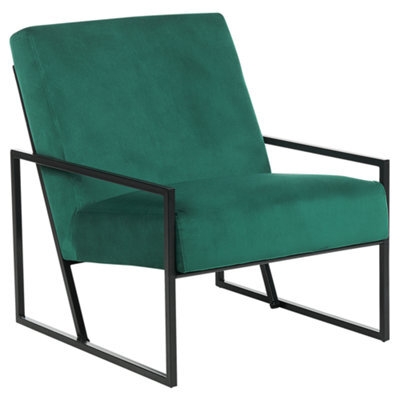 Beliani Armchair Delary Velvet Emerald Green - image 1